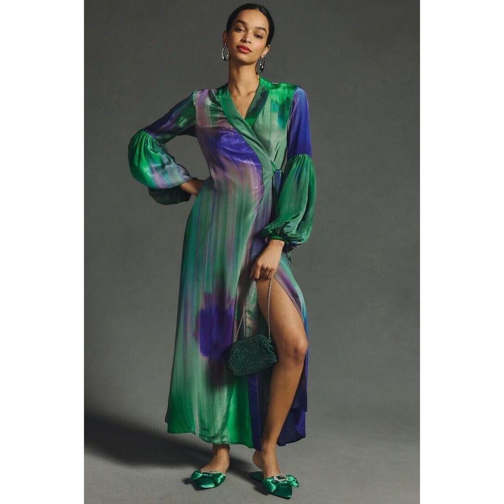 Anthropologie Siddhartha Bansal Long-Sleeve Wrap Dress